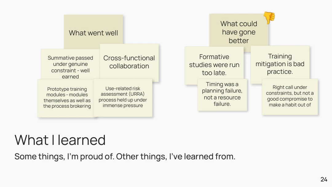 Retrospective: what went well and what could have gone better